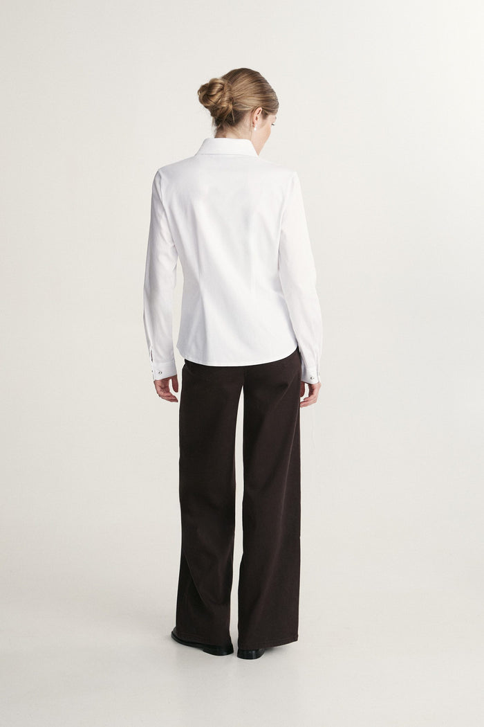 fitted high neck shirt