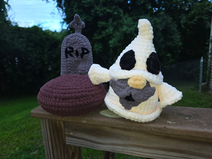 Ghost gnome plushie with stand