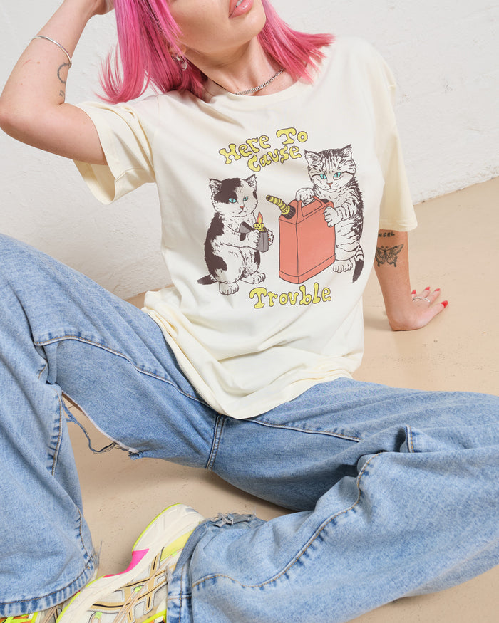 Here to Cause Trouble T-Shirt Australia Online