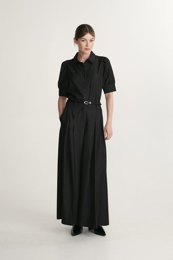 High waist extra wide leg fluid pant
