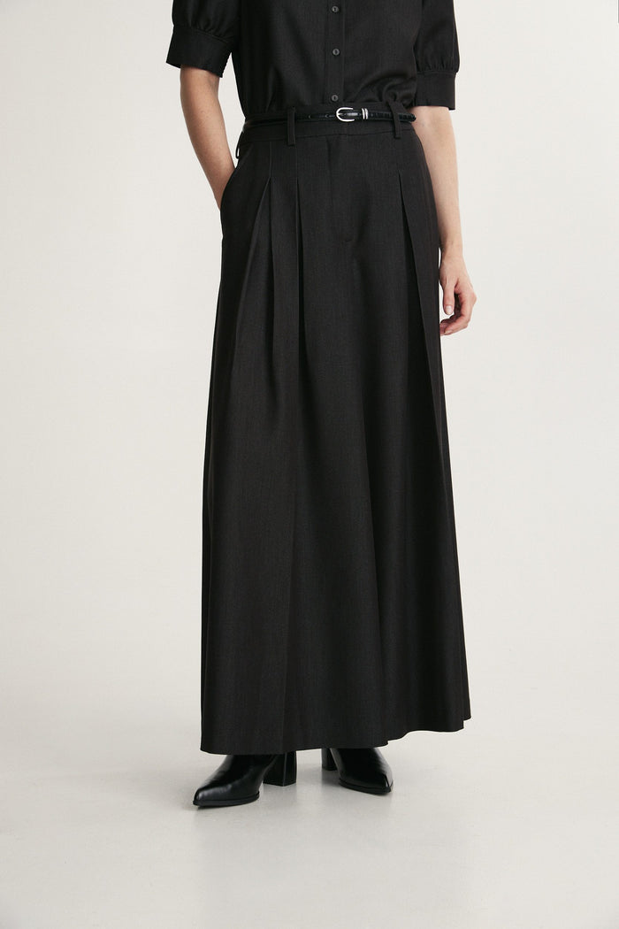 High waist extra wide leg fluid pant