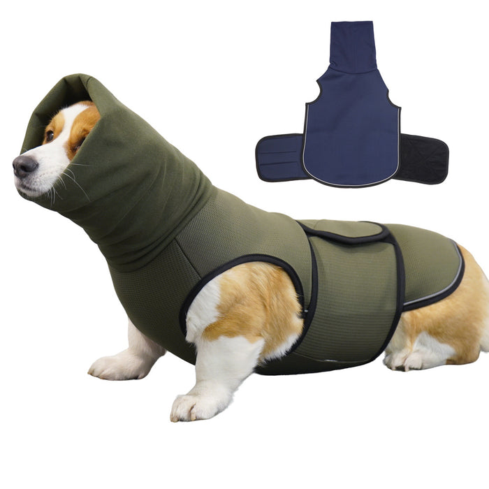 Hooded Dog Anxiety Calming Vest for Thunderstorms
