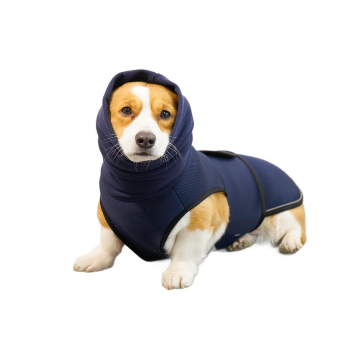 Hooded Dog Anxiety Calming Vest for Thunderstorms