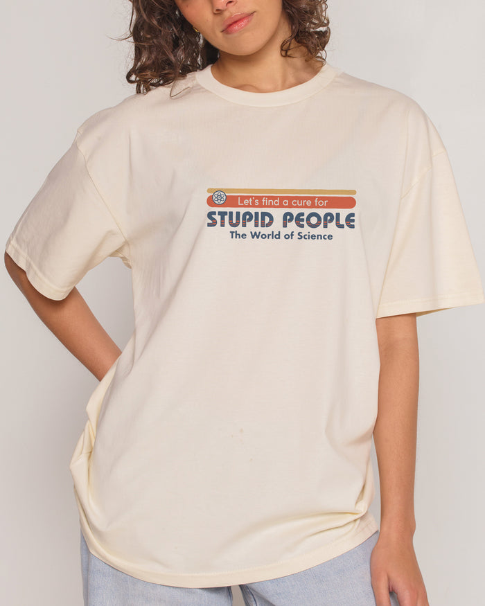 Let's Find a Cure for Stupid People Front and Back T-Shirt – view 2