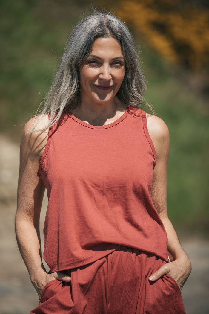 Boxy Tank | Lhasa is wearing size Small, height 5.6"