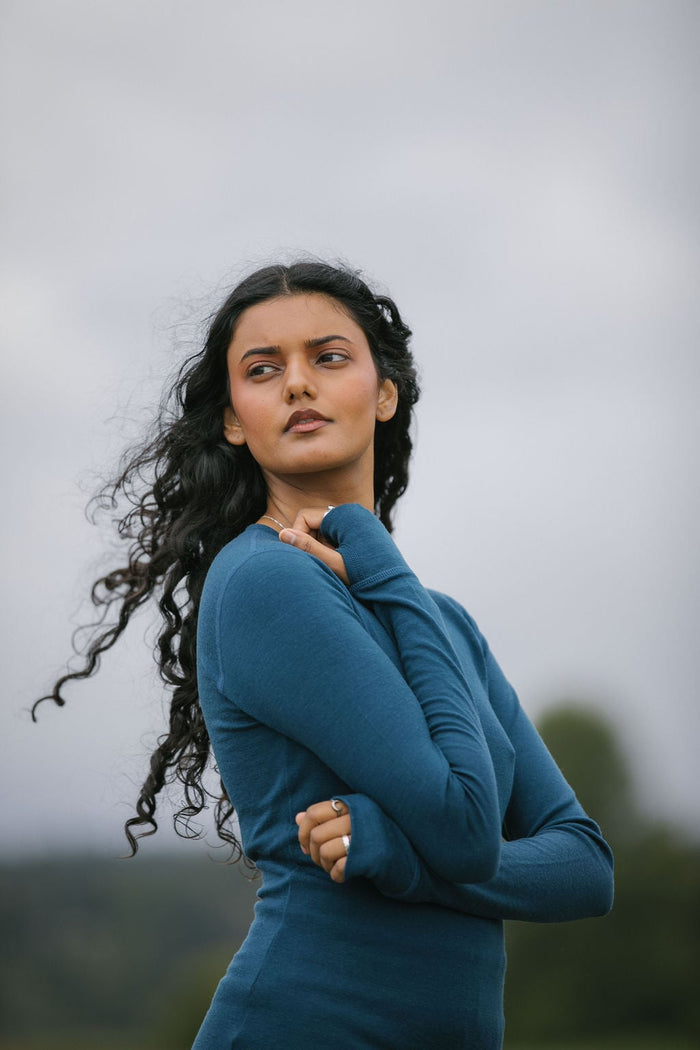 Merino Interlock Thermal Top with Thumbholes