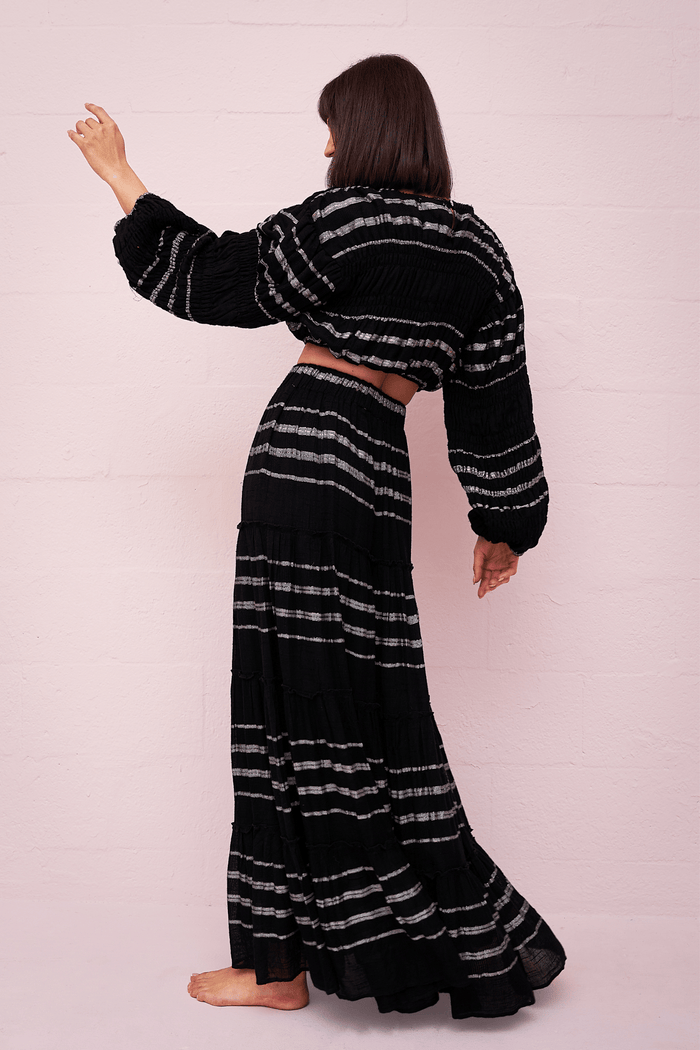 Metallic Striped Boho Top