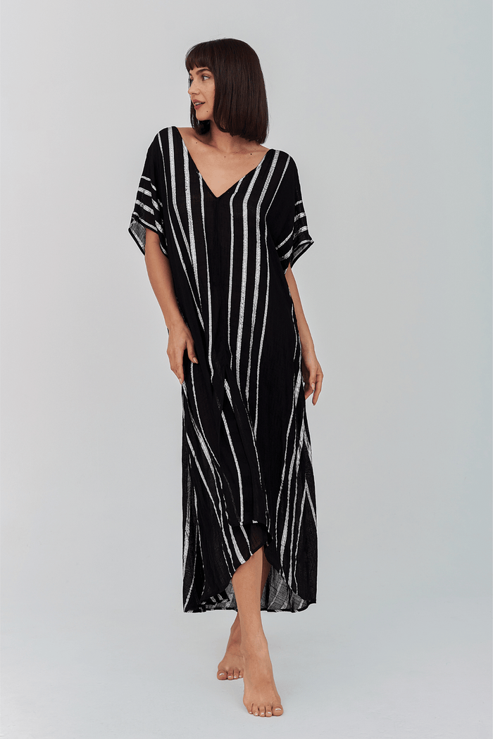 Metallic Striped Kaftan