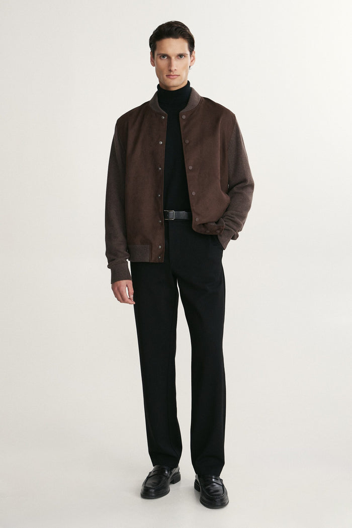 Mixed fabric jacket