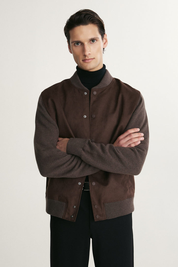 Mixed fabric jacket