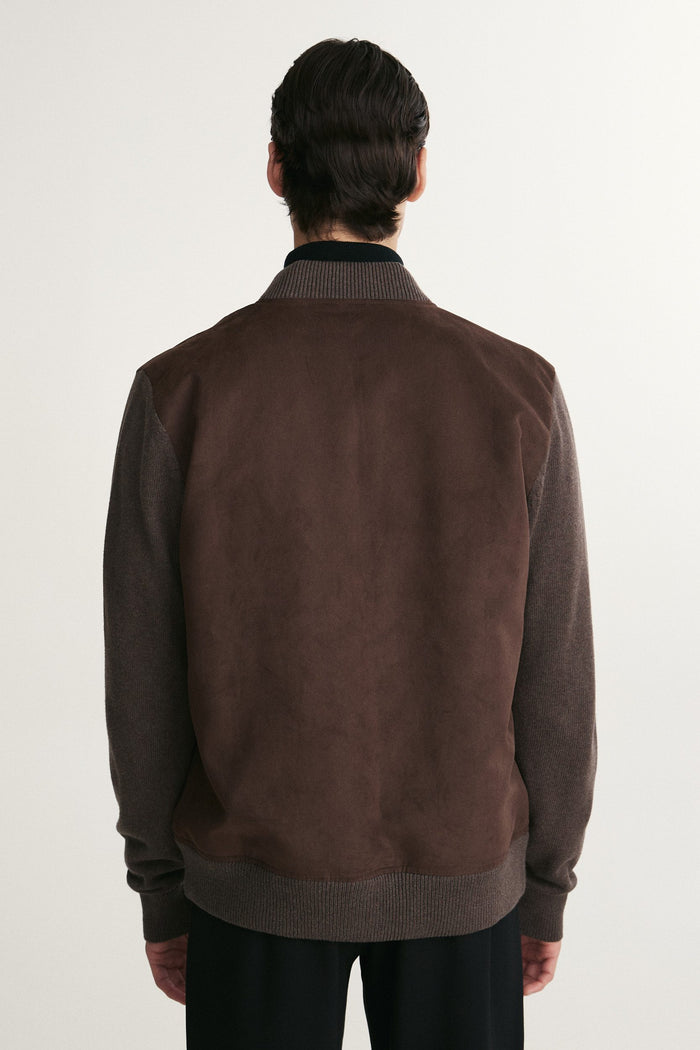 Mixed fabric jacket