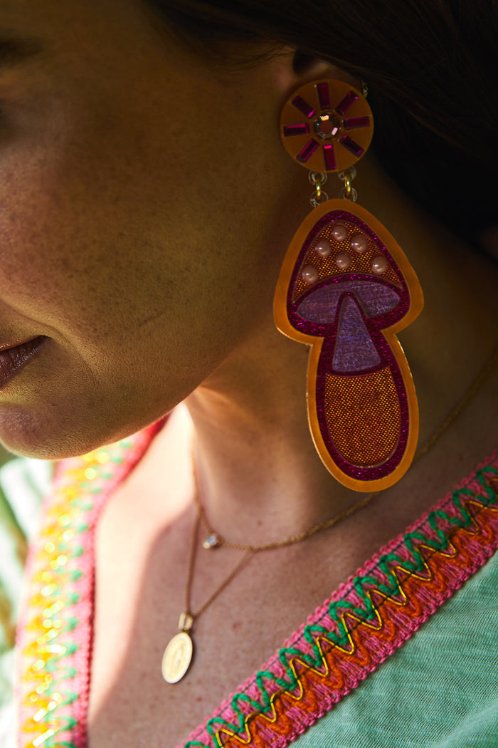 Mushroom Clip-on Earrings