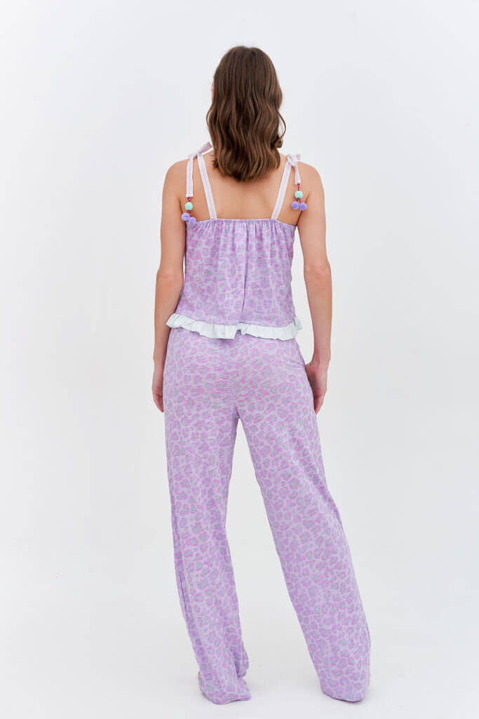 Pastel Cheetah Tie-Up Cami