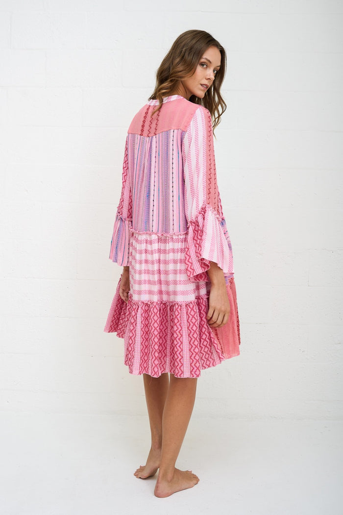 Patchwork Mini Boho Dress