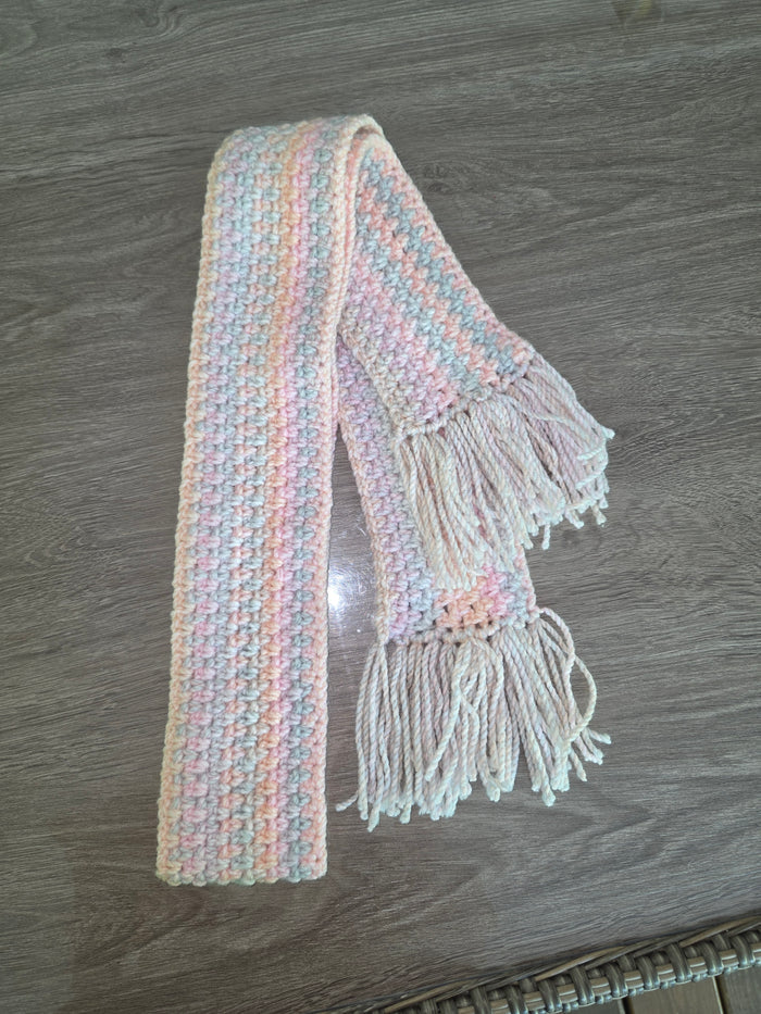 Pink scarf with tassles