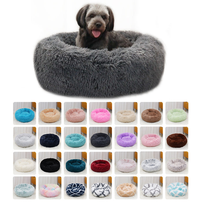 Plush cat kennel dog kennel pet kennel removable and washable round pet