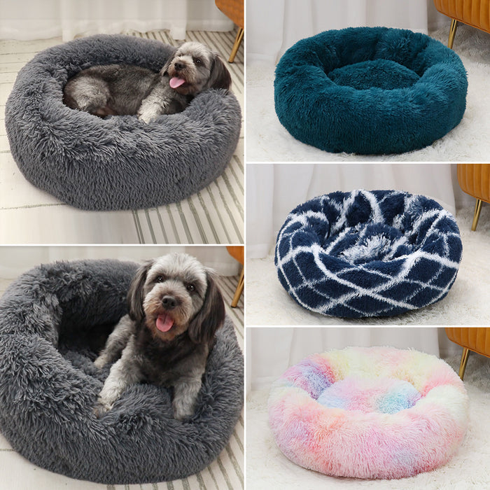 Plush cat kennel dog kennel pet kennel removable and washable round pet