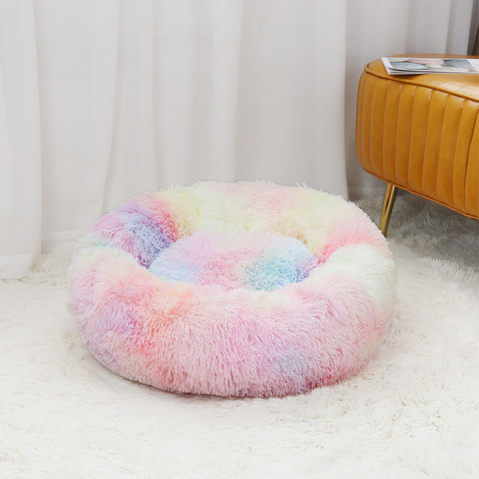 Plush cat kennel dog kennel pet kennel removable and washable round pet