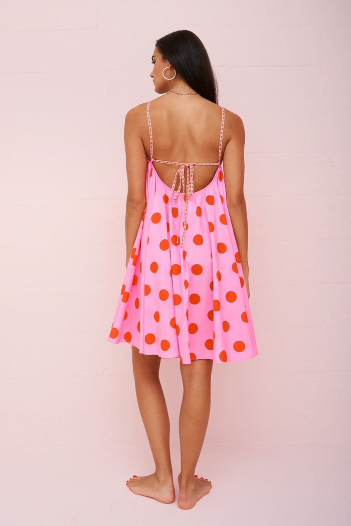 Polka Dot Crossover Halter Mini