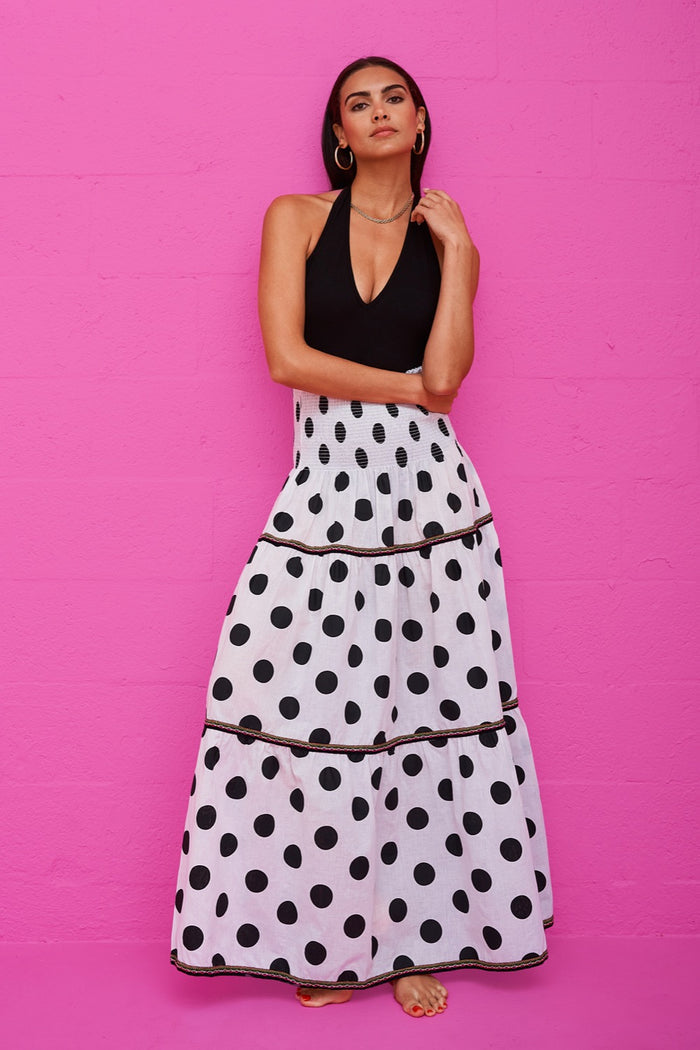 Polka Dot Strapless Dress