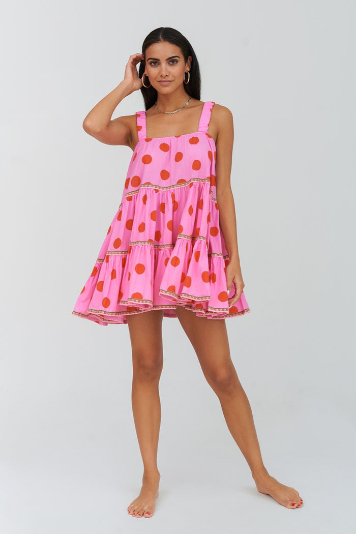 Polka Dot Tiered Mini Dress