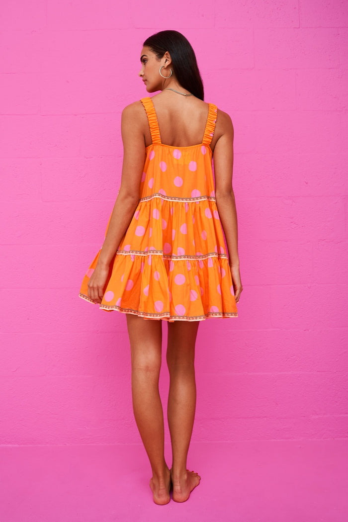 Polka Dot Tiered Mini Dress