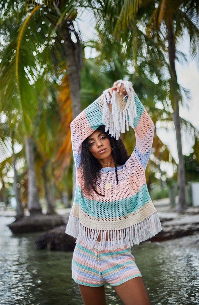 Rainbow Crochet Shorts
