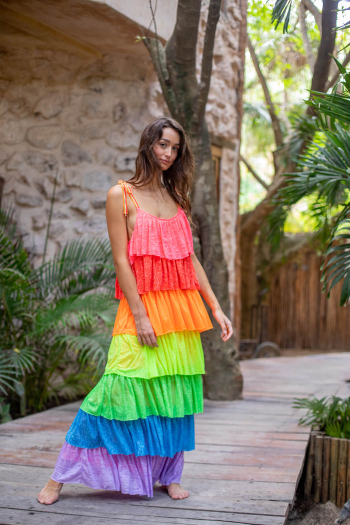 Rainbow Tiered Dress