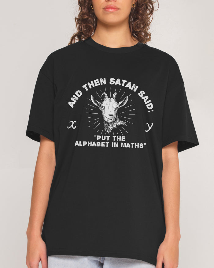 Satan Puts the Alphabet in Maths T-Shirt