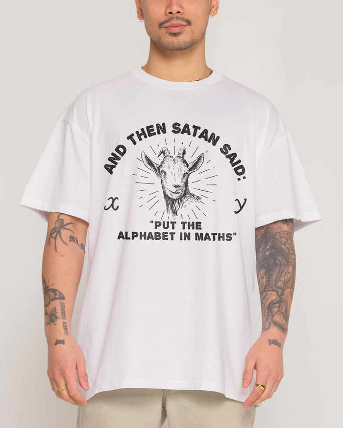 Satan Puts the Alphabet in Maths T-Shirt – view 2
