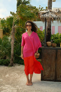 Satin Colorblock Kaftan