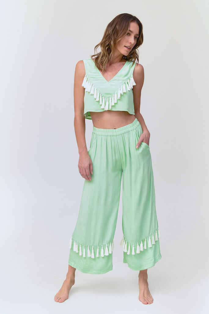 Silky Tassel Pants