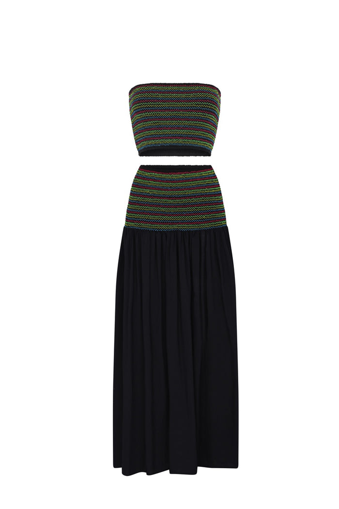 Smocked Bandeau Top and Skirt Set
