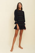 Smocked Long Sleeve Mini Dress