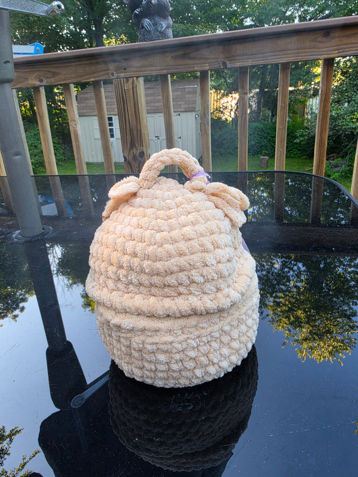 Spooky dumpling plushie with basket