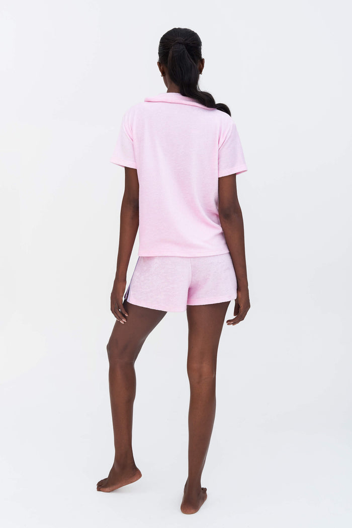Terry Cloth Peter-Pan Collar Top