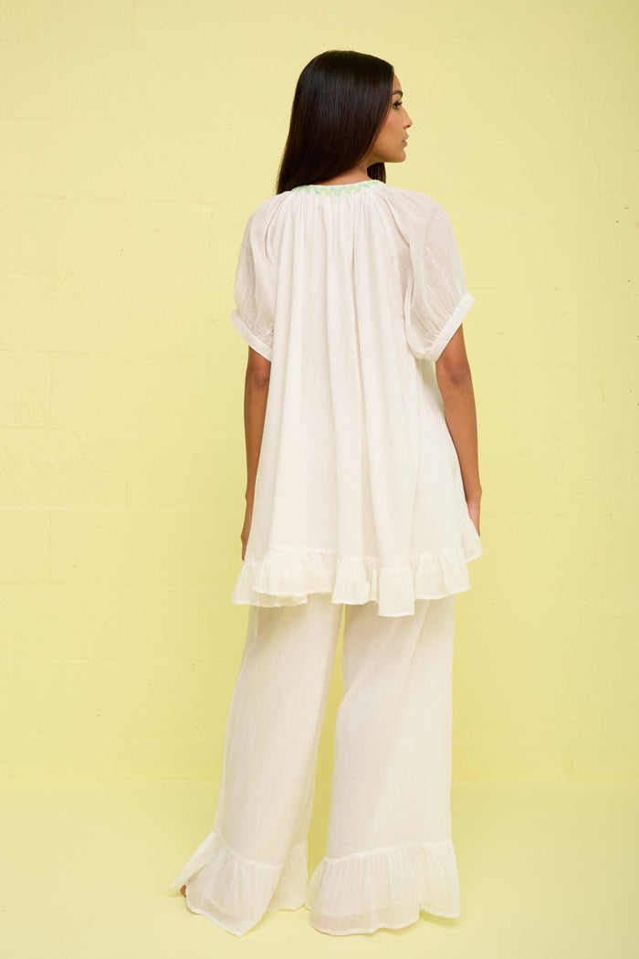 Zigzag Beaded Button Down Top