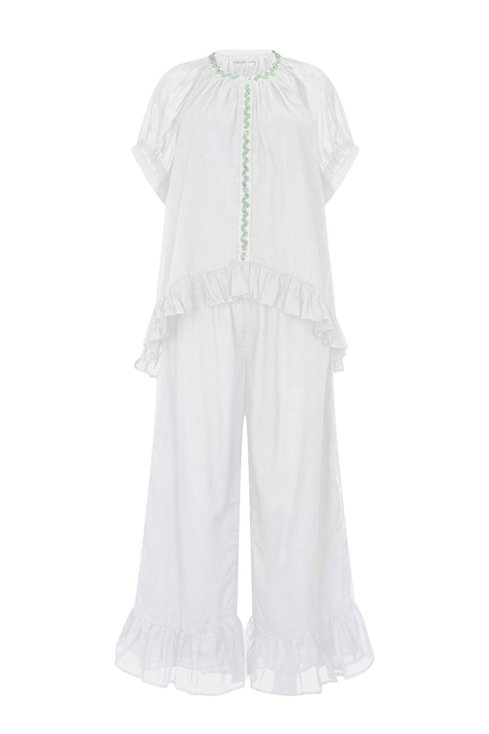 Zigzag Beaded Button Down Top