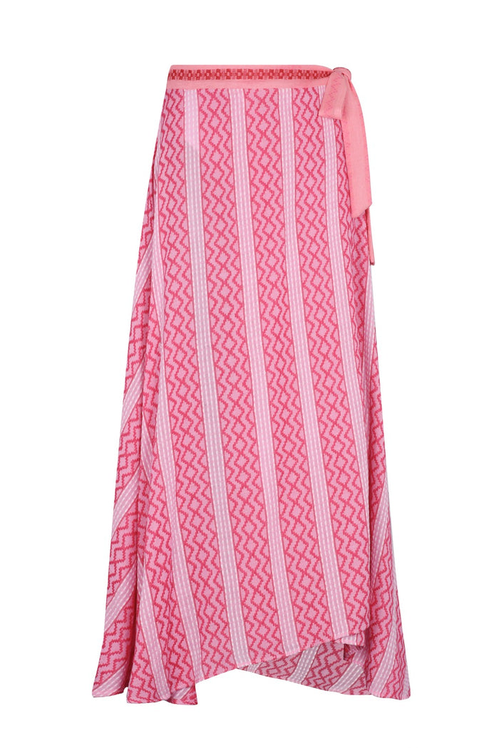 Zigzag Midi Wrap Skirt